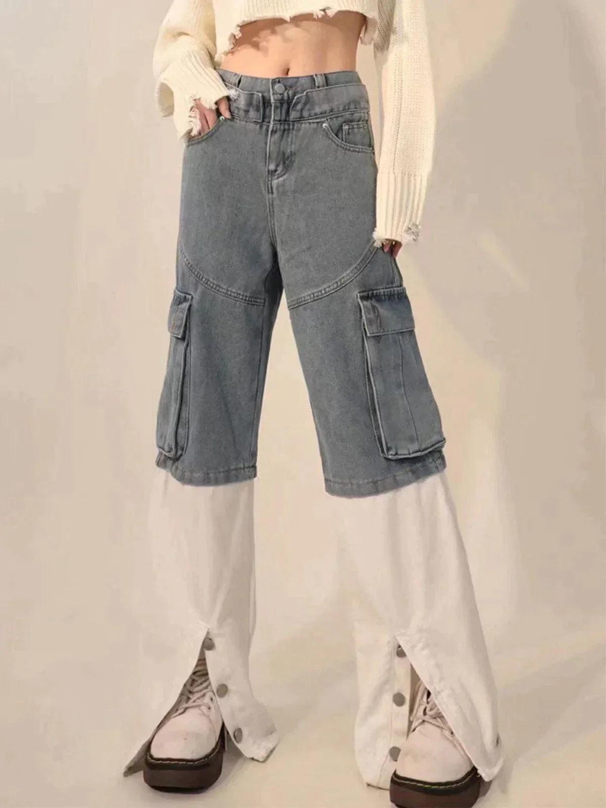 Concert Outfit Multi-Pocket Patchwork Jeans Concert Outfit Multi-Pocket Patchwork Jeans