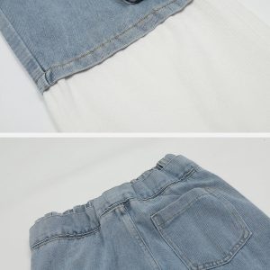 Concert Outfit Multi-Pocket Patchwork Jeans