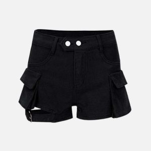 Concert Outfit Multi-Pocket Strappy Shorts