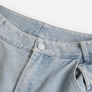 Concert Outfit Multi Pocket Washed Jeans