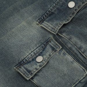 Concert Outfit Multi Pocket Washed Jorts