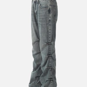 Concert Outfit Multi Wrinkle Washed Jeans