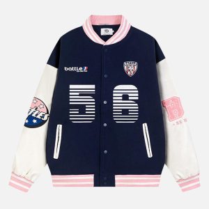 Concert Outfit Number 56 Embroidered PU Baseball Jacket