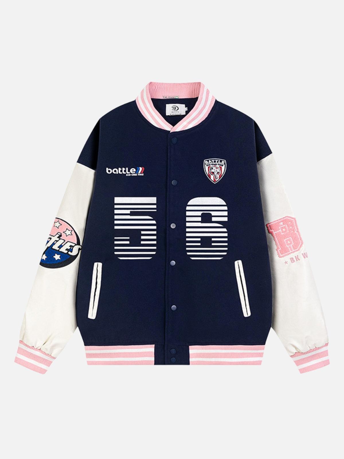 Concert Outfit Number 56 Embroidered PU Baseball Jacket Concert Outfit Number 56 Embroidered PU Baseball Jacket