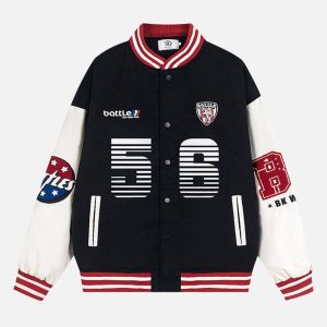 Concert Outfit Number 56 Embroidered PU Baseball Jacket