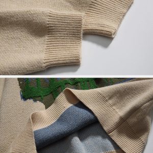 Concert Outfit Oil Painting Mountain Sweater