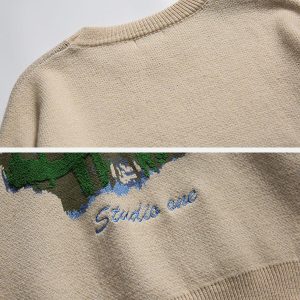 Concert Outfit Oil Painting Mountain Sweater