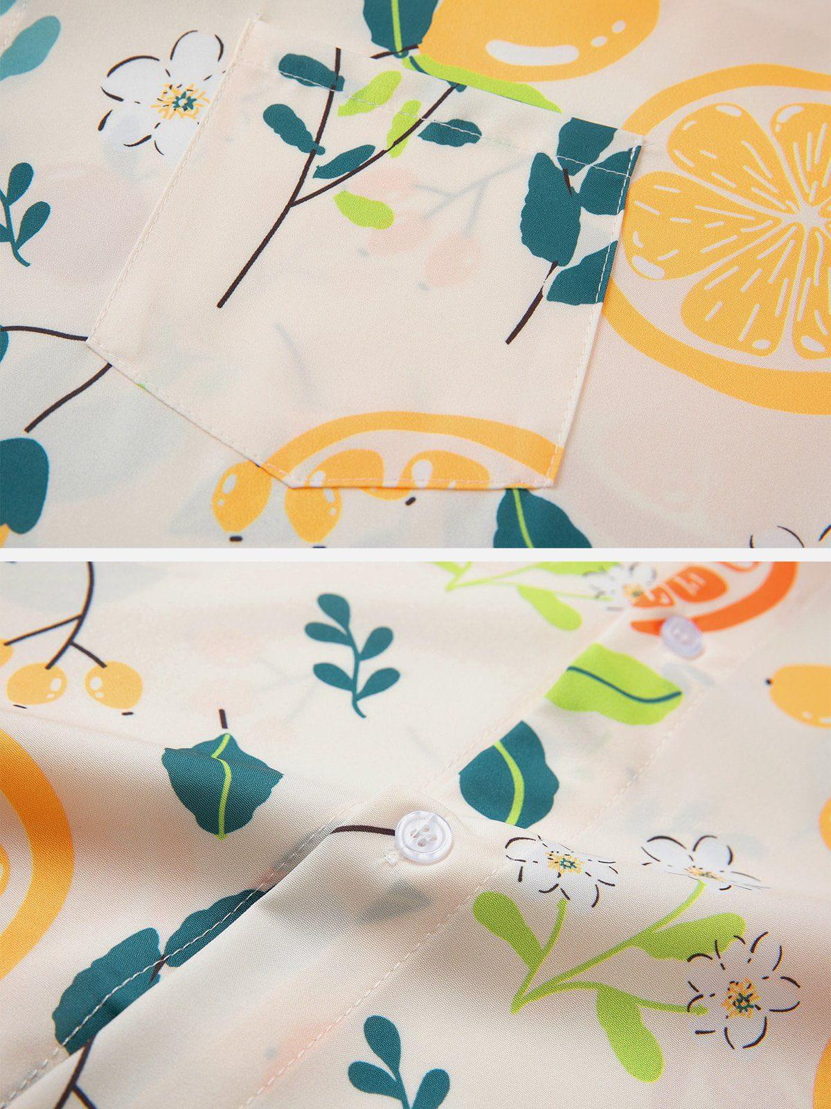 Concert Outfit Orange Print Short Sleeve Shirt Concert Outfit Orange Print Short Sleeve Shirt