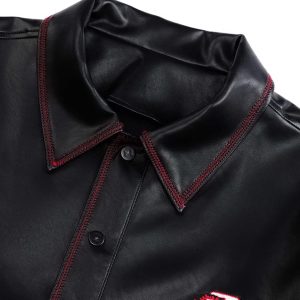 Concert Outfit Original Embroidered Leather Shirt
