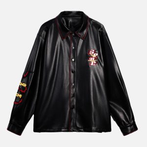 Concert Outfit Original Embroidered Leather Shirt