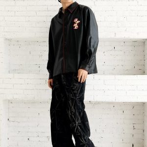 Concert Outfit Original Embroidered Leather Shirt