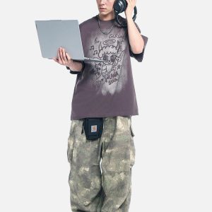 Concert Outfit Oversized Angel Graphic T-Shirt