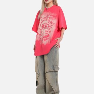 Concert Outfit Oversized Angel Graphic T-Shirt