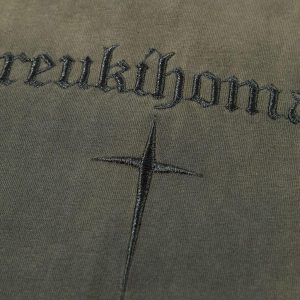 Concert Outfit Oversized Cross and Studed T-Shirt