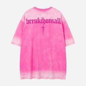 Concert Outfit Oversized Cross and Studed T-Shirt