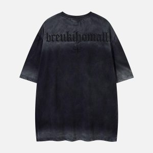 Concert Outfit Oversized Cross and Studed T-Shirt