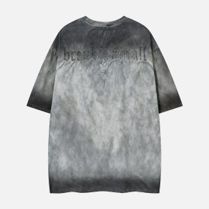 Concert Outfit Oversized Cross and Studed T-Shirt