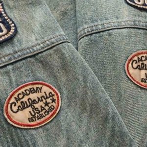 Concert Outfit Oversized Hip-Hop Embroidered Patch Denim Jacket