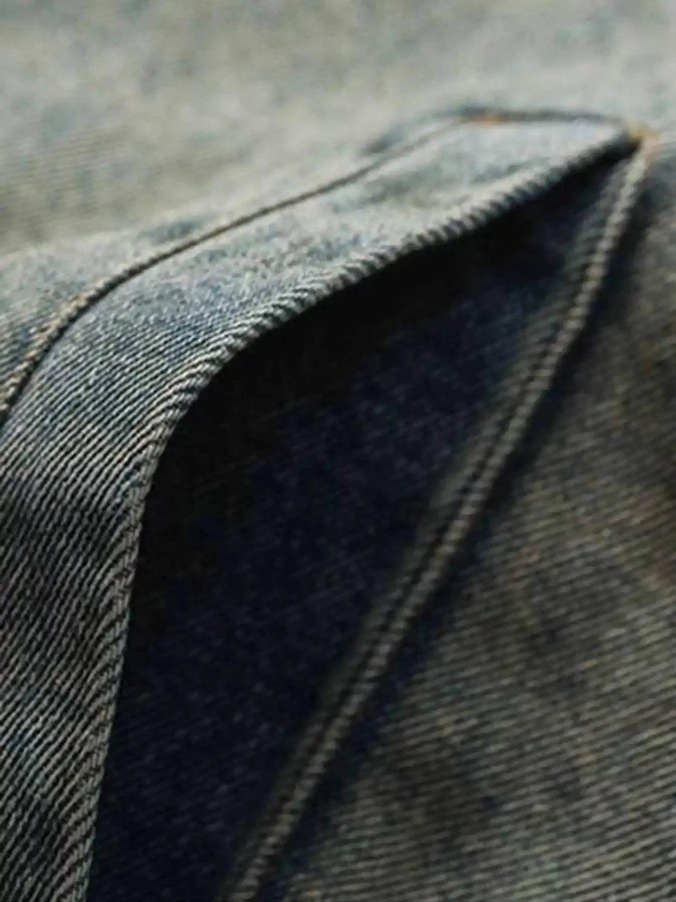 Concert Outfit Oversized Hip-Hop Embroidered Patch Denim Jacket Concert Outfit Oversized Hip-Hop Embroidered Patch Denim Jacket