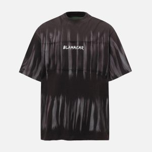 Concert Outfit Oversized Tie-Dye Embroidered Letter T-Shirt