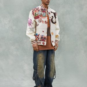 Concert Outfit Owl Patch Embroidered Baseball Jersey