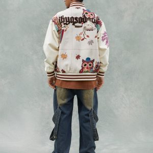 Concert Outfit Owl Patch Embroidered Baseball Jersey