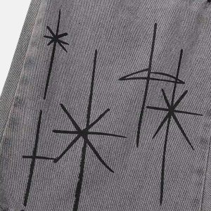 Concert Outfit Painted Washed Multi-Pocket Cargo Jeans