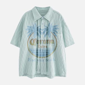 Concert Outfit Palm Tree Short-Sleeve Shirt