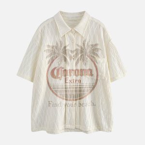Concert Outfit Palm Tree Short-Sleeve Shirt