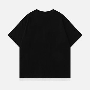 Concert Outfit Patchwork 3D Dimensional Design Tee