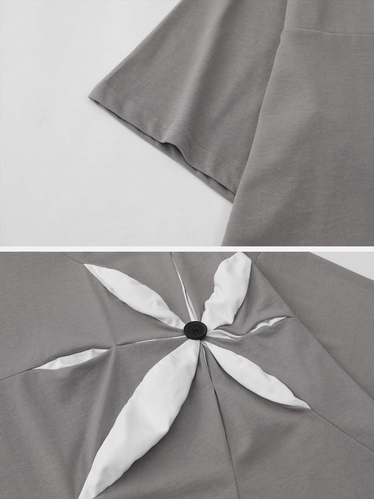 Concert Outfit Patchwork 3D Dimensional Design Tee Concert Outfit Patchwork 3D Dimensional Design Tee