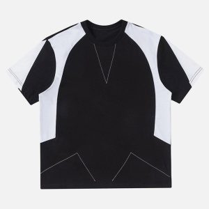 Concert Outfit Patchwork Color Blocking Tee