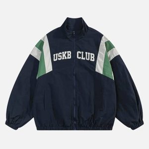 Concert Outfit Patchwork Contrasting Windbreaker Jacket