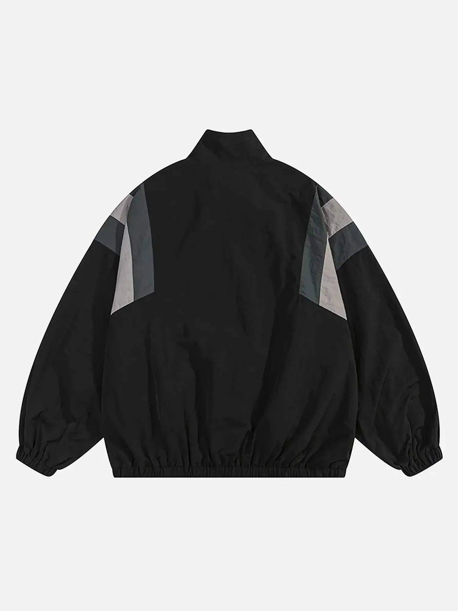 Concert Outfit Patchwork Contrasting Windbreaker Jacket Concert Outfit Patchwork Contrasting Windbreaker Jacket
