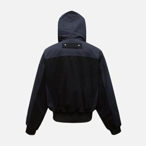 Concert Outfit Patchwork Embroidered Fur Hooded Jacket