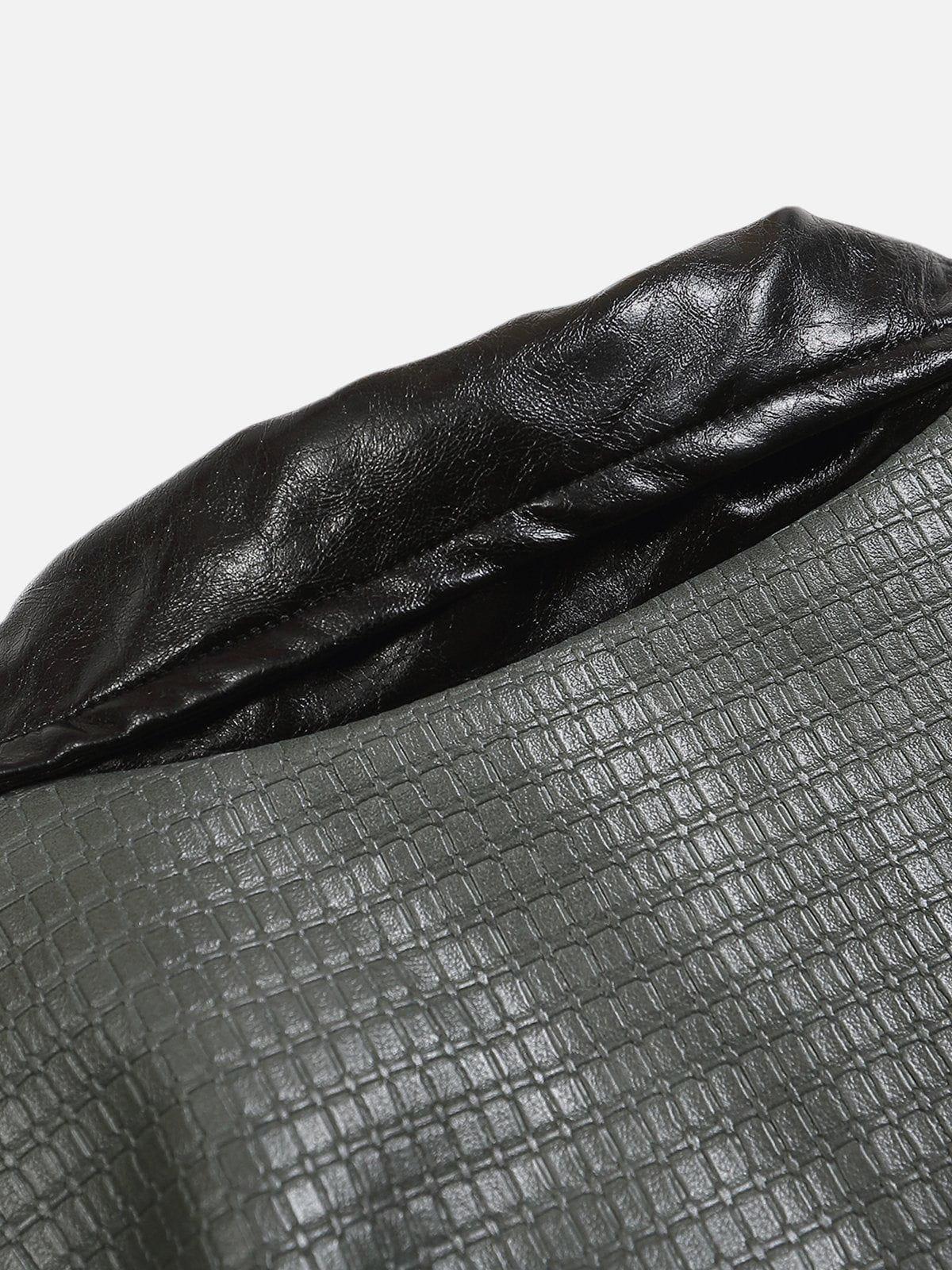 Concert Outfit Patchwork Faux Leather Jacket Concert Outfit Patchwork Faux Leather Jacket