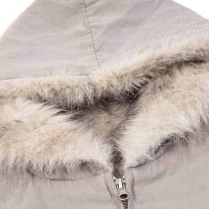 Concert Outfit Patchwork Fur Hooded Quilted Jacket