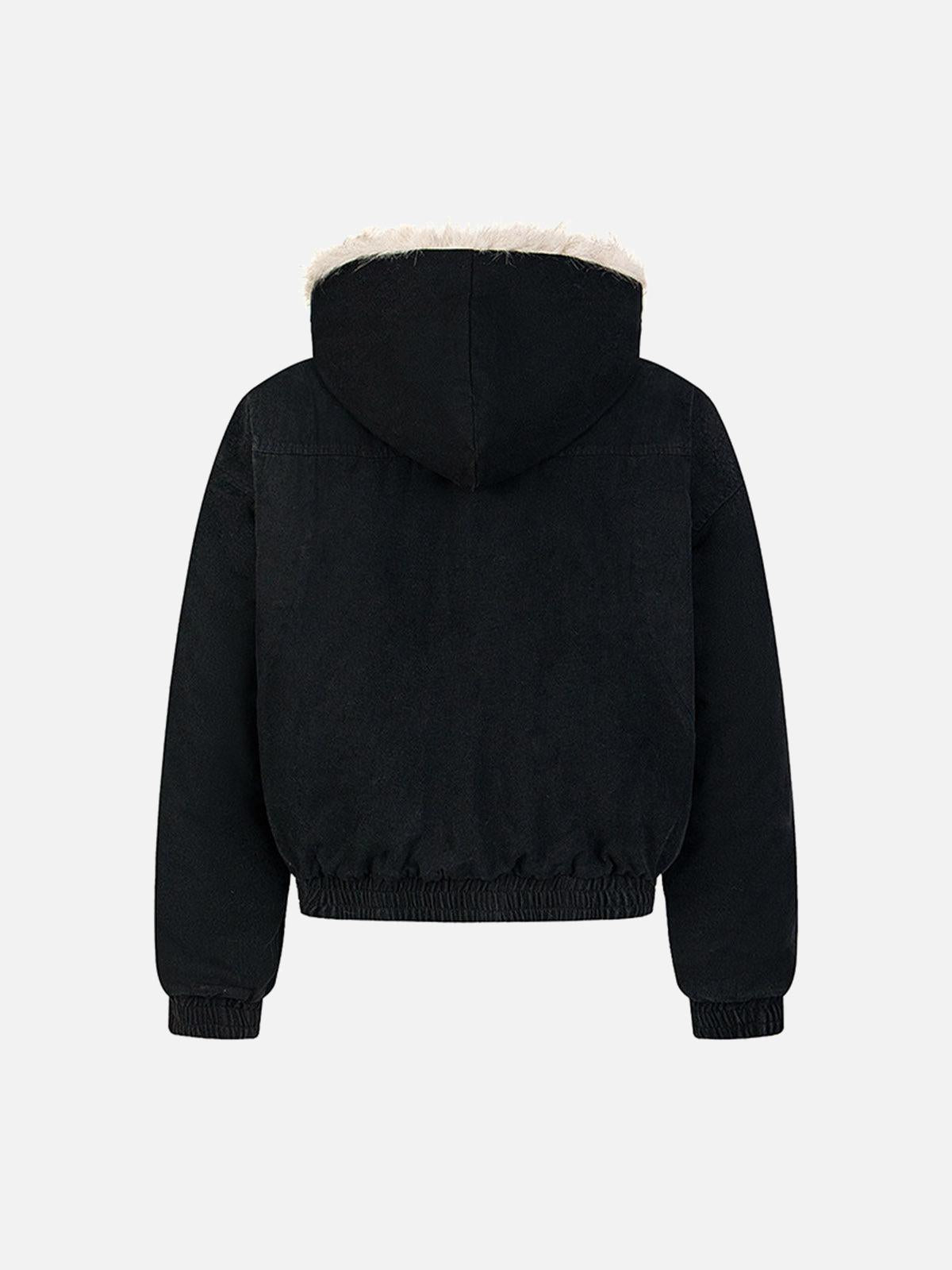 Concert Outfit Patchwork Fur Hooded Quilted Jacket Concert Outfit Patchwork Fur Hooded Quilted Jacket