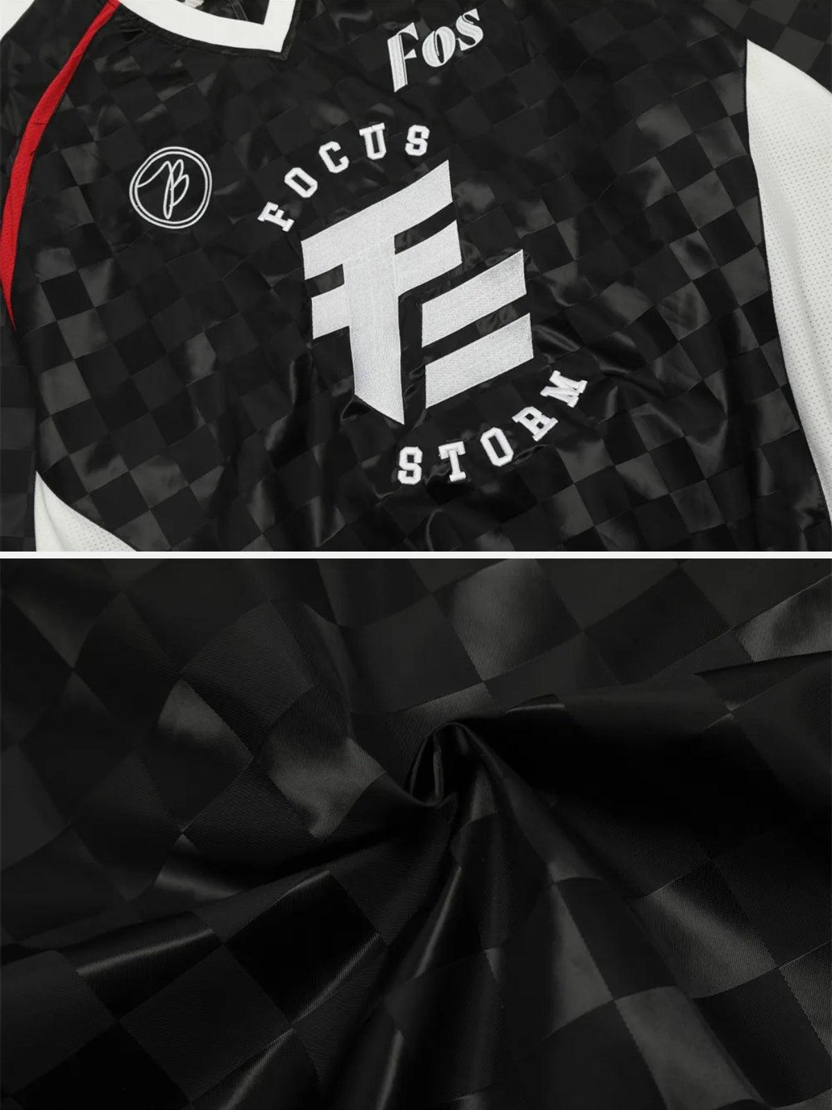 Concert Outfit Patchwork Plaid Jersey Sweatshirt Concert Outfit Patchwork Plaid Jersey Sweatshirt