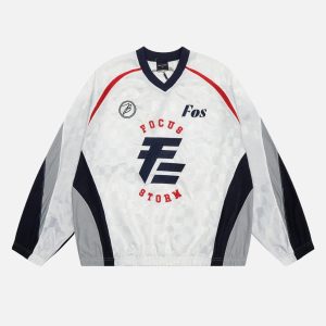 Concert Outfit Patchwork Plaid Jersey Sweatshirt