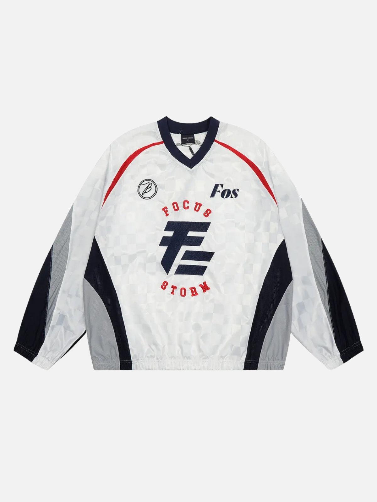 Concert Outfit Patchwork Plaid Jersey Sweatshirt Concert Outfit Patchwork Plaid Jersey Sweatshirt