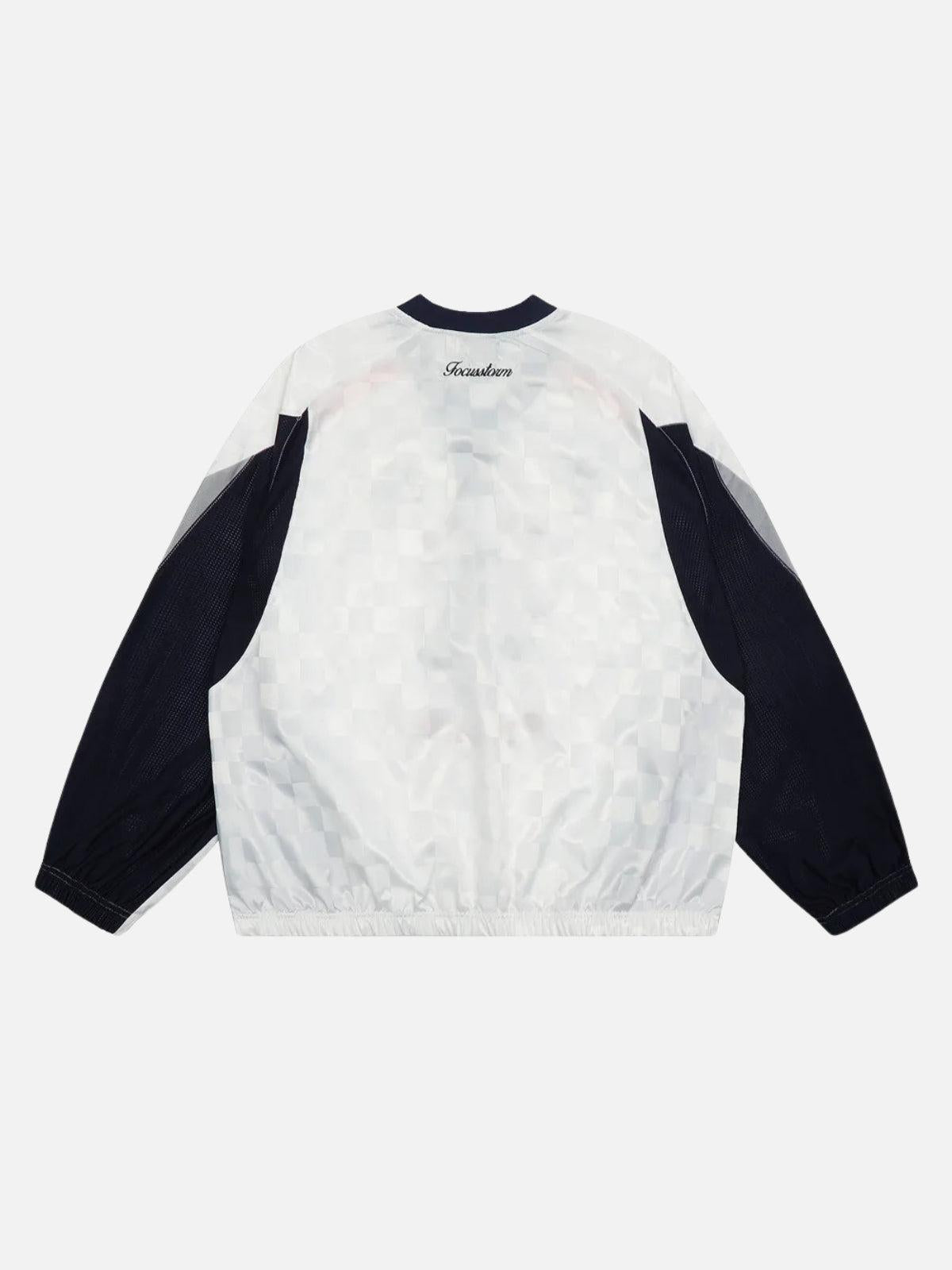 Concert Outfit Patchwork Plaid Jersey Sweatshirt Concert Outfit Patchwork Plaid Jersey Sweatshirt