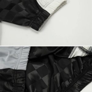 Concert Outfit Patchwork Plaid Jersey Sweatshirt