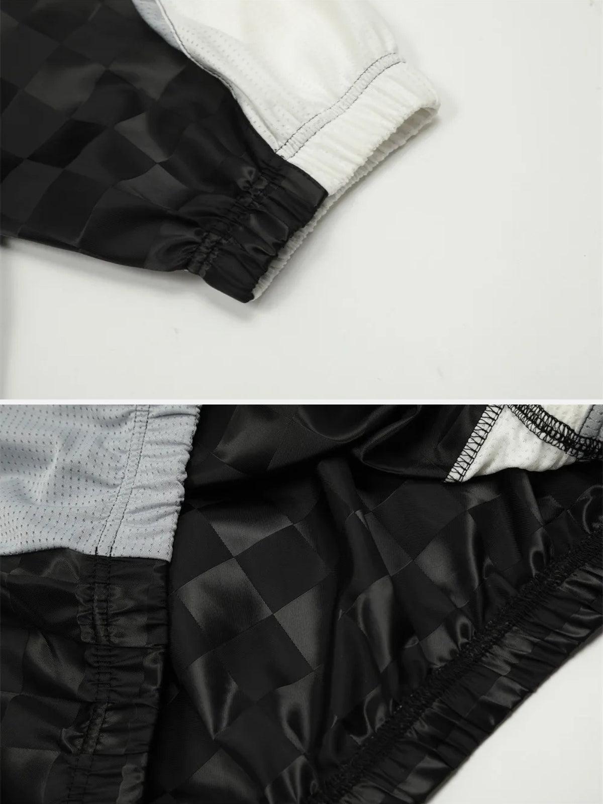 Concert Outfit Patchwork Plaid Jersey Sweatshirt Concert Outfit Patchwork Plaid Jersey Sweatshirt