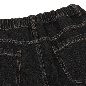 Concert Outfit Patchwork Plaid Pleated Baggy Barrel Jeans