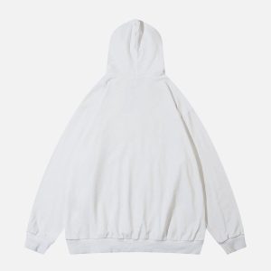 Concert Outfit Patchwork Print Tooth Washed Hoodie