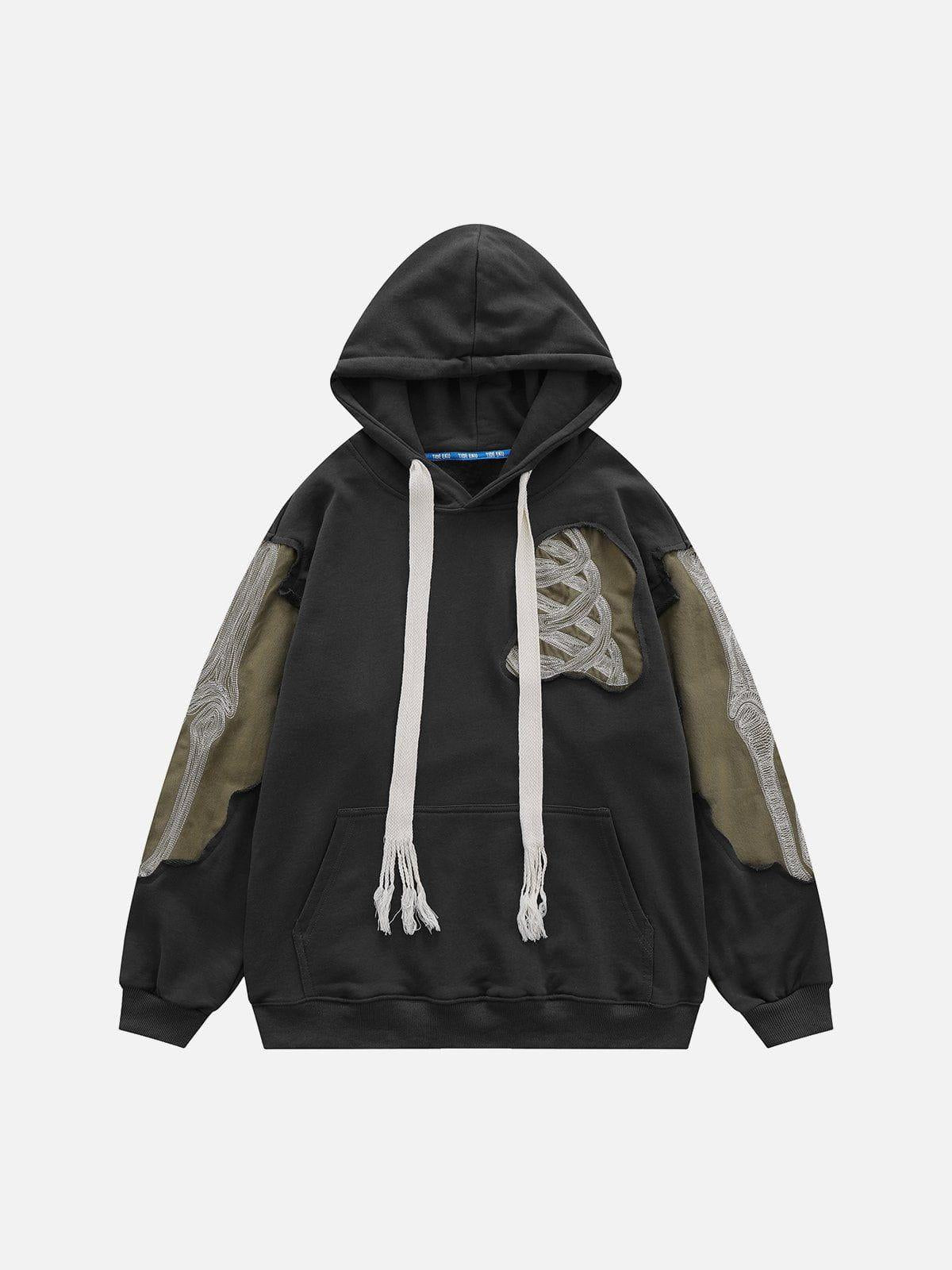 Concert Outfit Patchwork Skeleton Hoodie Concert Outfit Patchwork Skeleton Hoodie