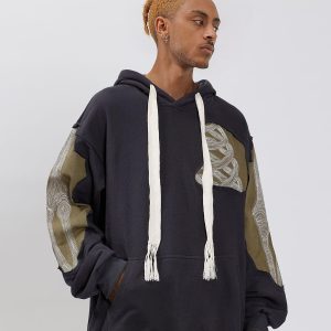 Concert Outfit Patchwork Skeleton Hoodie