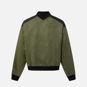 Concert Outfit Patchwork Stand Collar Sweatshirt