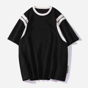 Concert Outfit Patchwork Stripe Tee